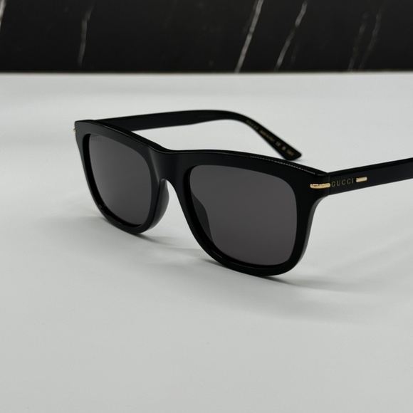 NEW GG1444S 001 GUCCI BLACK GREY SQUARE UNISEX GUCCI SUNGLASSES - Picture 6 of 13